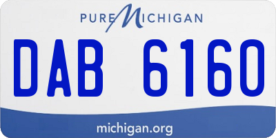 MI license plate DAB6160