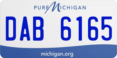 MI license plate DAB6165