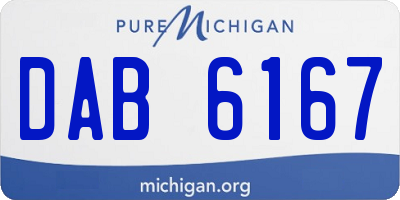 MI license plate DAB6167