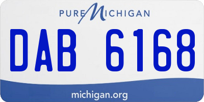 MI license plate DAB6168