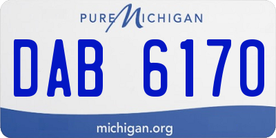 MI license plate DAB6170