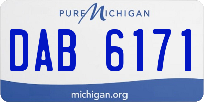 MI license plate DAB6171