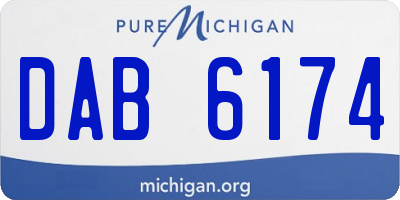 MI license plate DAB6174