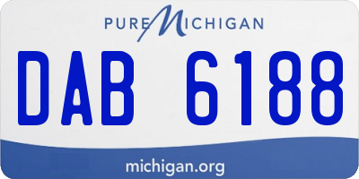 MI license plate DAB6188