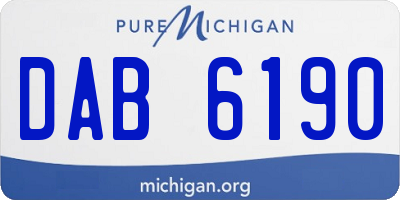 MI license plate DAB6190