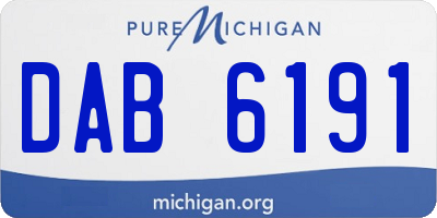 MI license plate DAB6191