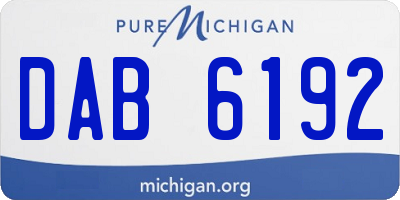 MI license plate DAB6192