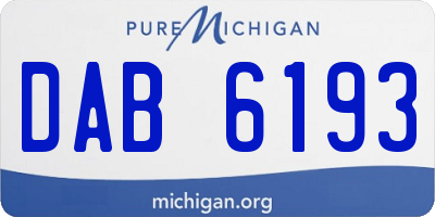 MI license plate DAB6193