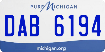 MI license plate DAB6194
