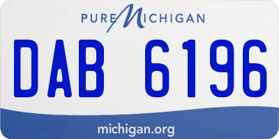 MI license plate DAB6196
