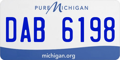 MI license plate DAB6198
