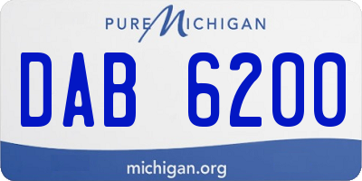 MI license plate DAB6200