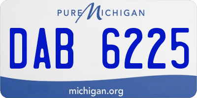 MI license plate DAB6225