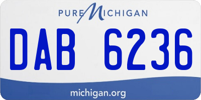 MI license plate DAB6236