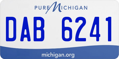 MI license plate DAB6241