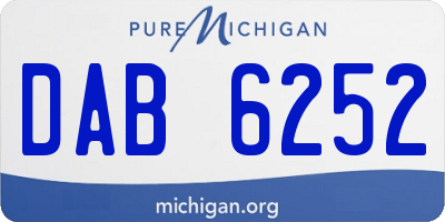 MI license plate DAB6252