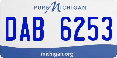 MI license plate DAB6253