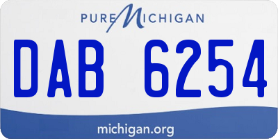 MI license plate DAB6254