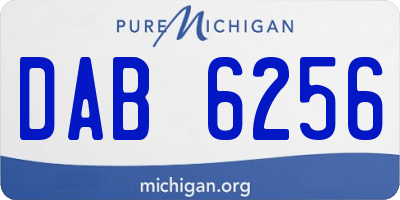 MI license plate DAB6256