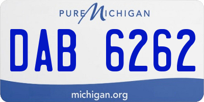 MI license plate DAB6262