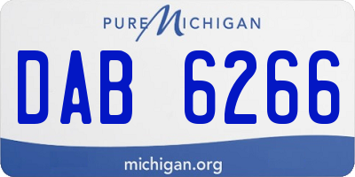 MI license plate DAB6266