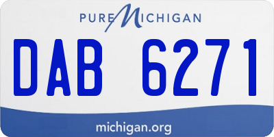 MI license plate DAB6271