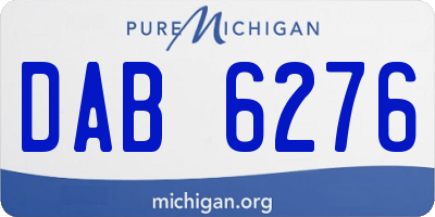 MI license plate DAB6276