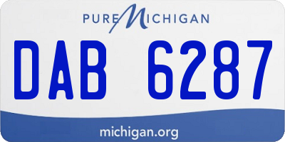 MI license plate DAB6287