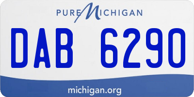 MI license plate DAB6290