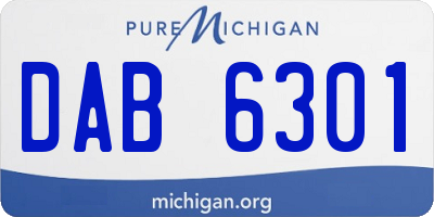 MI license plate DAB6301