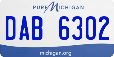 MI license plate DAB6302