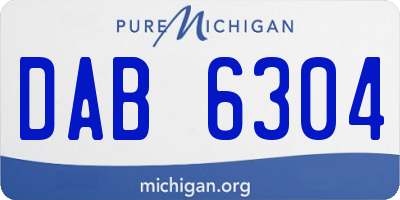 MI license plate DAB6304