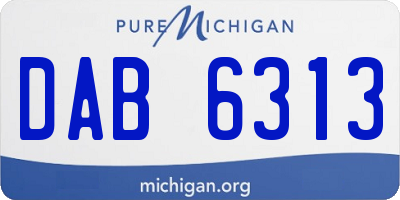 MI license plate DAB6313