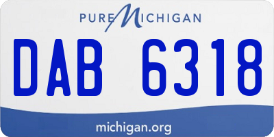 MI license plate DAB6318