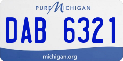 MI license plate DAB6321