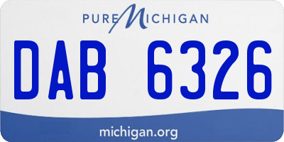 MI license plate DAB6326