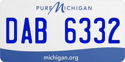 MI license plate DAB6332