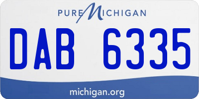 MI license plate DAB6335