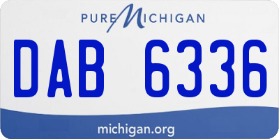 MI license plate DAB6336