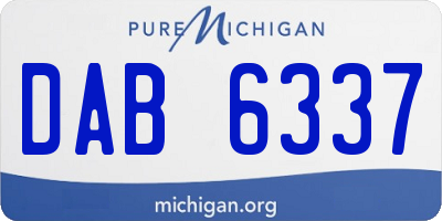 MI license plate DAB6337