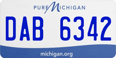 MI license plate DAB6342