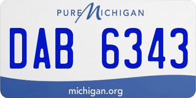 MI license plate DAB6343