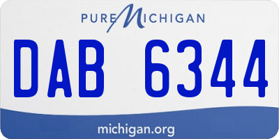 MI license plate DAB6344