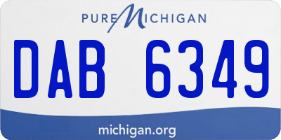 MI license plate DAB6349