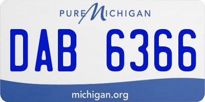 MI license plate DAB6366