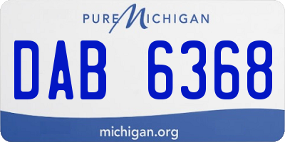 MI license plate DAB6368