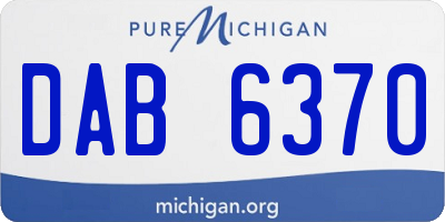 MI license plate DAB6370