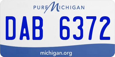 MI license plate DAB6372