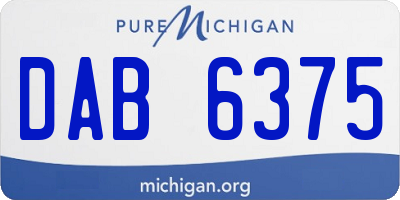 MI license plate DAB6375