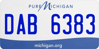 MI license plate DAB6383